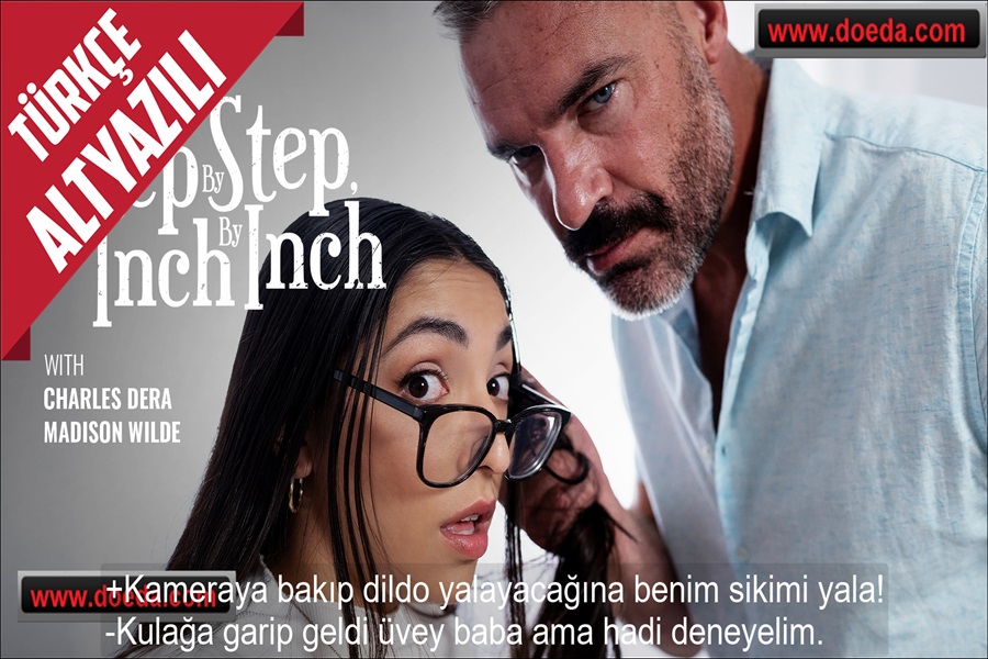 Amına Dildo Sokup Videoya Çeken Üvey Kızı Yakalayınca Kendi Yarağını Yalattı